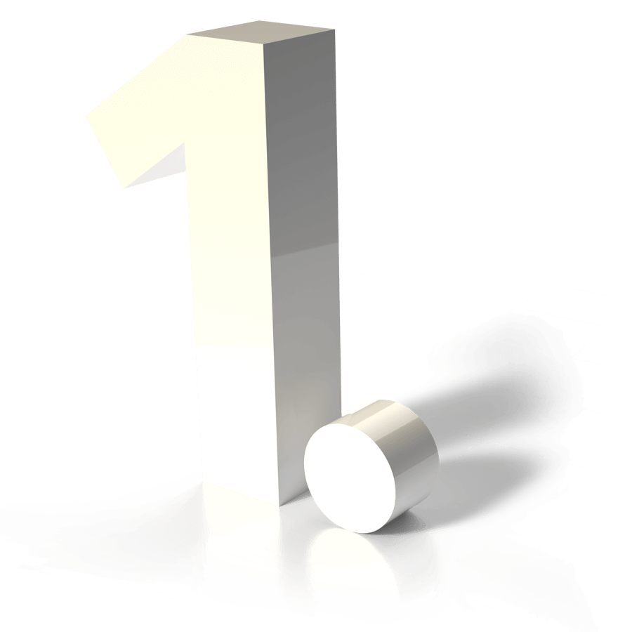 3D zahl. Ersten, Eins