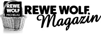 Logo Rewe Wolf Magazin schwarz weiß